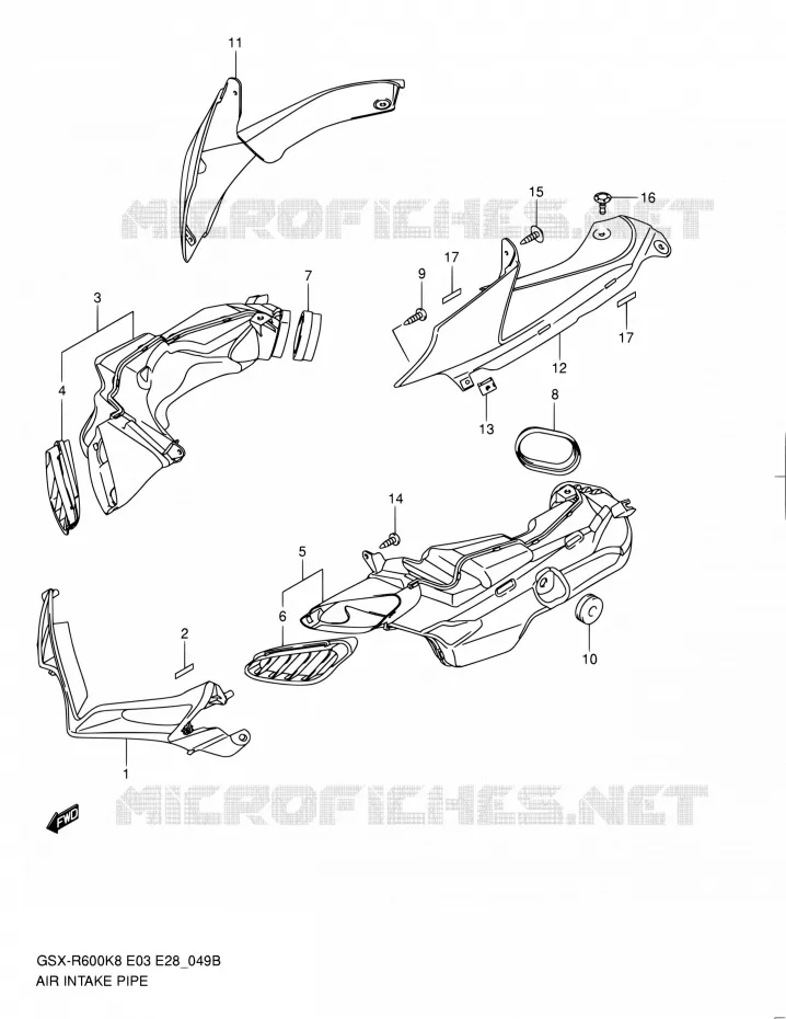 LUCHTINLAAT (MODEL L0) Suzuki MOTO 600 GSX-R 2009  GSX-R600 K9 (E03,E28,E33)