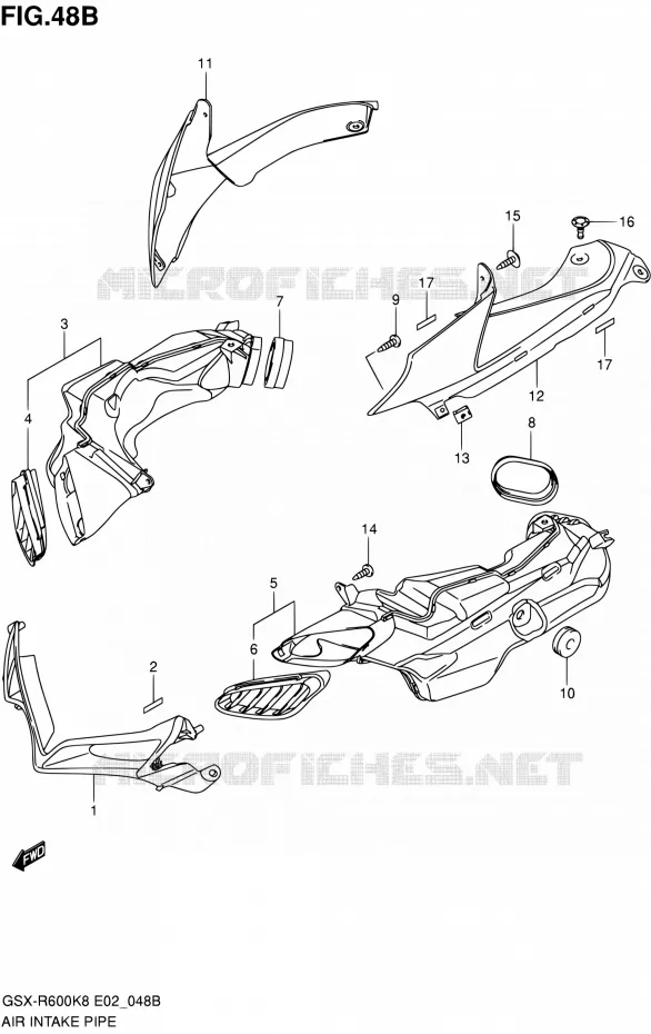LUCHTINLAAT (MODEL L0) Suzuki MOTO 600 GSX-R 2010  GSX-R600 L0 (E02,E19,E24)