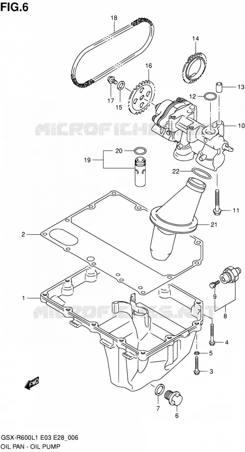 SUMP - OLIEPOMP  Suzuki MOTO 600 GSX-R 2011  GSX-R600 L1 (E03,E28,E33)