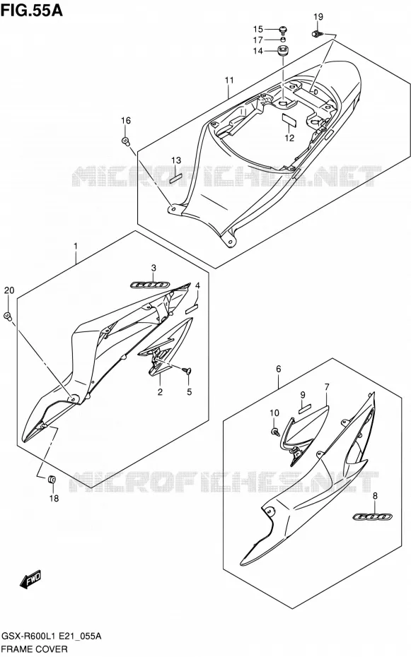 ACHTER KUIP (JDT,YVB) Suzuki MOTO 600 GSX-R 2011  GSX-R600L1(E24)