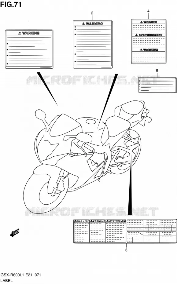 ETIKET (GSX-R600L1 E21) Suzuki MOTO 600 GSX-R 2011  GSX-R600L1(E24)