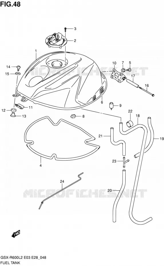 BENZINETANK (GSX-R600L2 E03) Suzuki MOTO 600 GSX-R 2012  GSX-R600L2(E03,E28,E33)