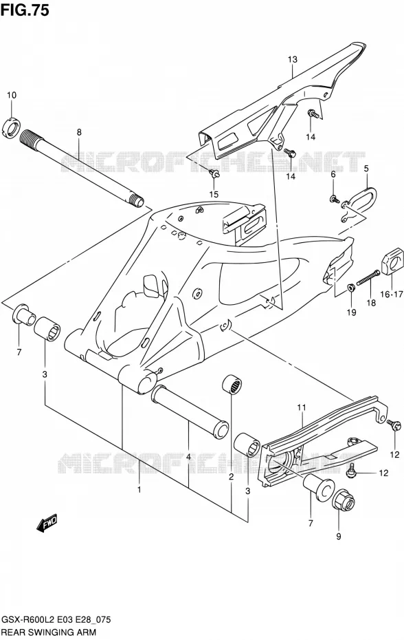SWINGARM Suzuki MOTO 600 GSX-R 2012  GSX-R600L2(E03,E28,E33)