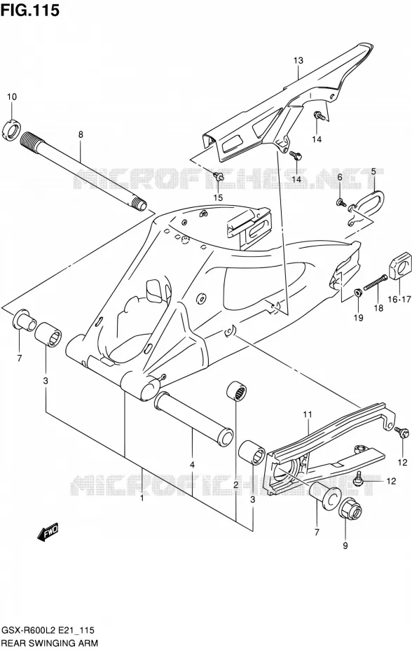 SWINGARM (GSX-R600L2 E24) Suzuki MOTO 600 GSX-R 2012  GSX-R600L2(E24)