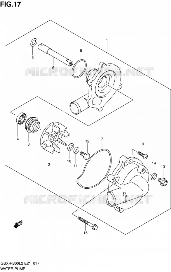 WATERPOMP Suzuki MOTO 600 GSX-R 2012  GSX-R600L2(E24)