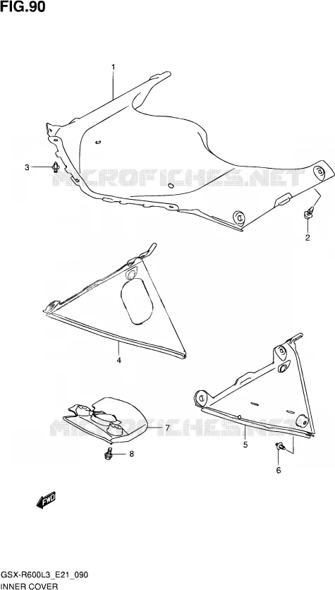 BINNEN COVER Suzuki MOTO 600 GSX-R 2013  GSX-R600 L3 (E21)