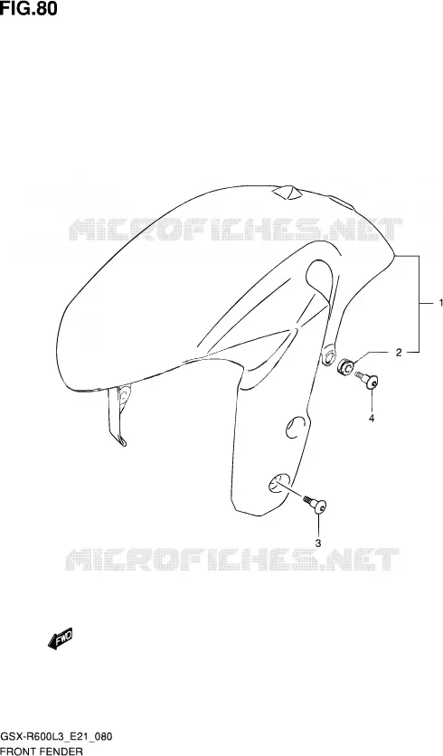 FRONT FENDER (GSX-R600UEL3 E21) Suzuki MOTO 600 GSX-R 2013  GSX-R600 L3 (E21)