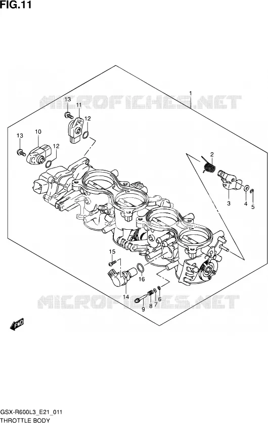 GASKLEPHUIS (GSX-R600L3 E21) Suzuki MOTO 600 GSX-R 2013  GSX-R600 L3 (E21)