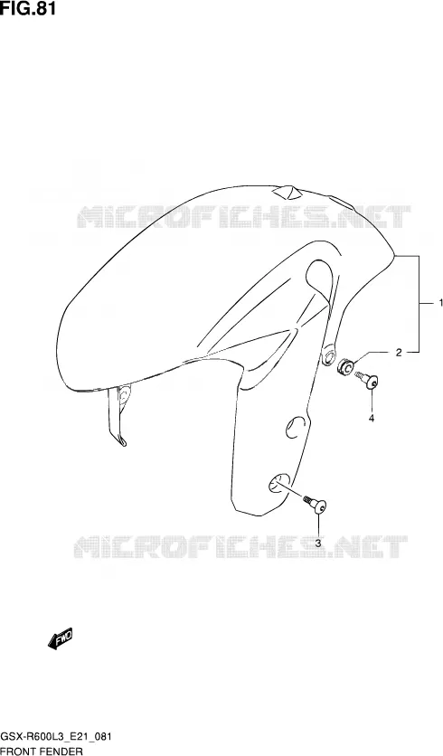 FRONT FENDER (GSX-R600UFL3 E21) Suzuki MOTO 600 GSX-R 2013  GSX-R600 L3 (E24)