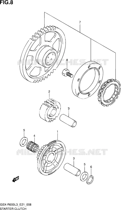 STARTMOTOR CLUTCH Suzuki MOTO 600 GSX-R 2013  GSX-R600 L3 (E24)