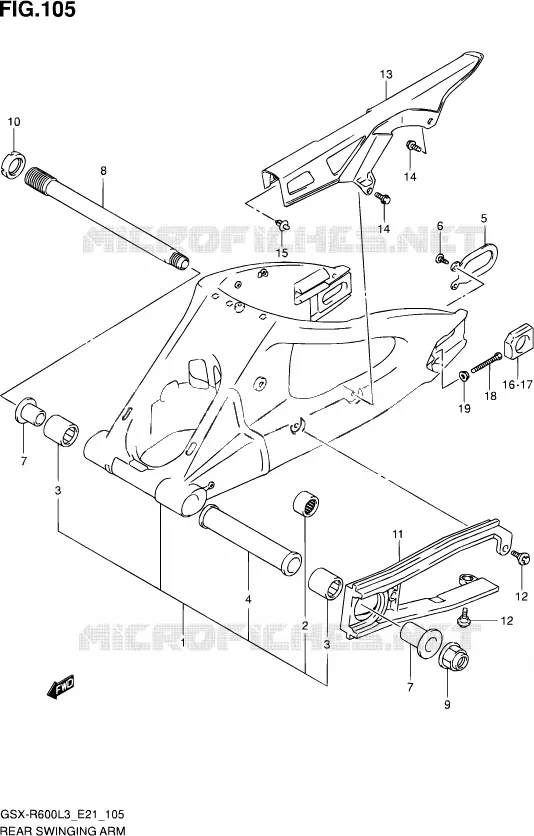 SWINGARM Suzuki MOTO 600 GSX-R 2013  GSX-R600 L3 (E24)