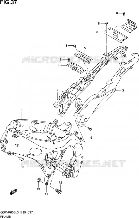 FRAME Suzuki MOTO 600 GSX-R 2013  GSX-R600 L3 (E99)