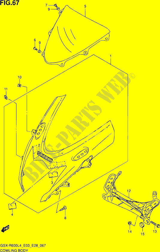 KUIP   ETIKETTEN voor Suzuki GSX-R 600 2014