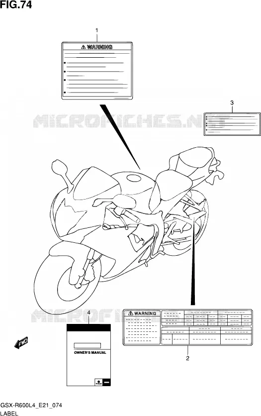 ETIKET (GSX-R600UFL4 E21) Suzuki MOTO 600 GSX-R 2014  GSX-R600 L4 (E21)
