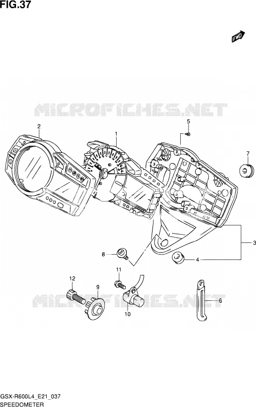 SNELHEIDSMETER (GSX-R600UFL4 E21) Suzuki MOTO 600 GSX-R 2014  GSX-R600 L4 (E21)