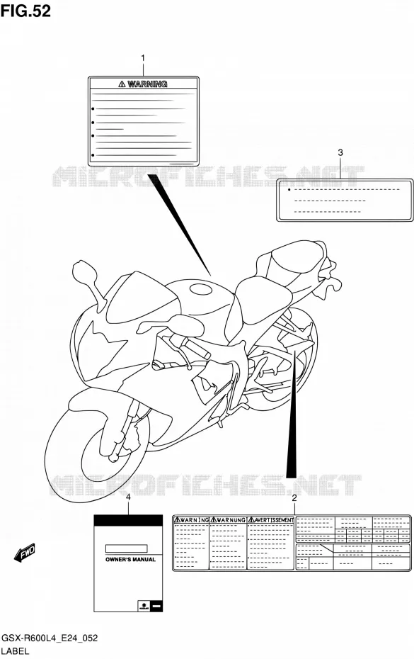 ETIKET Suzuki MOTO 600 GSX-R 2014  GSX-R600 L4 (E24)
