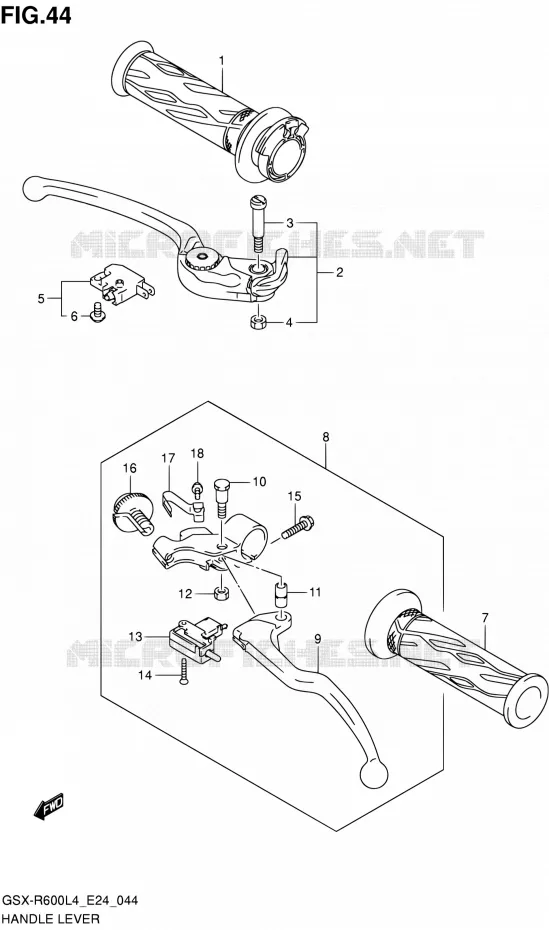 HANDGRIPS - LEVERS Suzuki MOTO 600 GSX-R 2014  GSX-R600 L4 (E24)