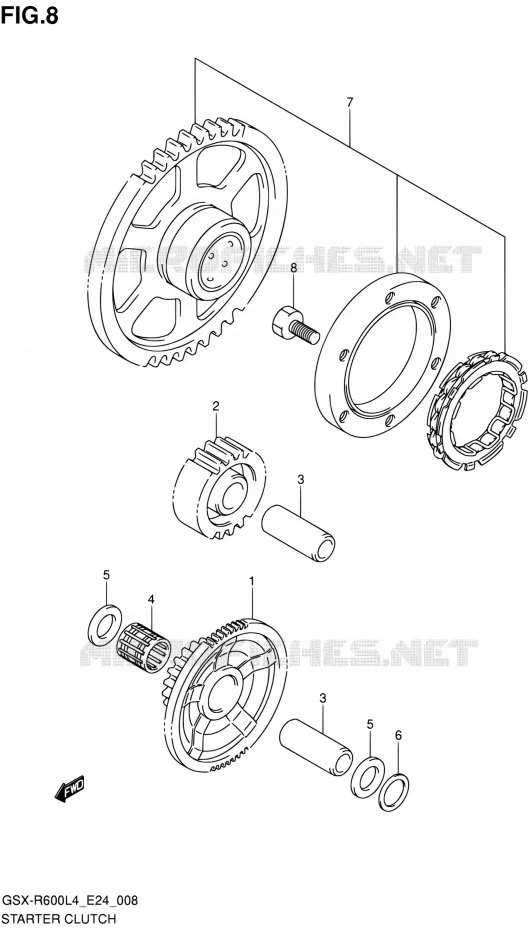 STARTMOTOR CLUTCH Suzuki MOTO 600 GSX-R 2014  GSX-R600 L4 (E24)