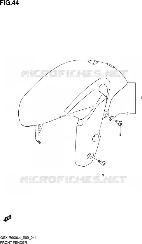 FRONT FENDER Suzuki MOTO 600 GSX-R 2014  GSX-R600 L4 (E99)