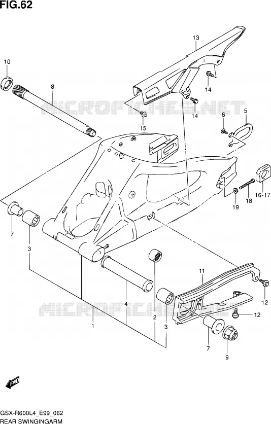 SWINGARM Suzuki MOTO 600 GSX-R 2014  GSX-R600 L4 (E99)