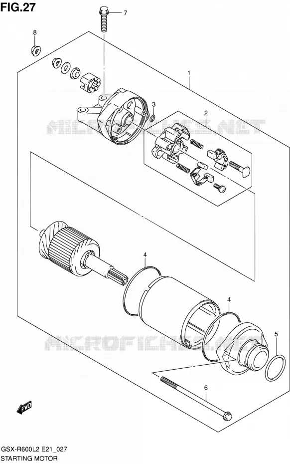 STARTMOTOR Suzuki MOTO 600 GSX-R 2012  GSX-R600UEL2(E21)