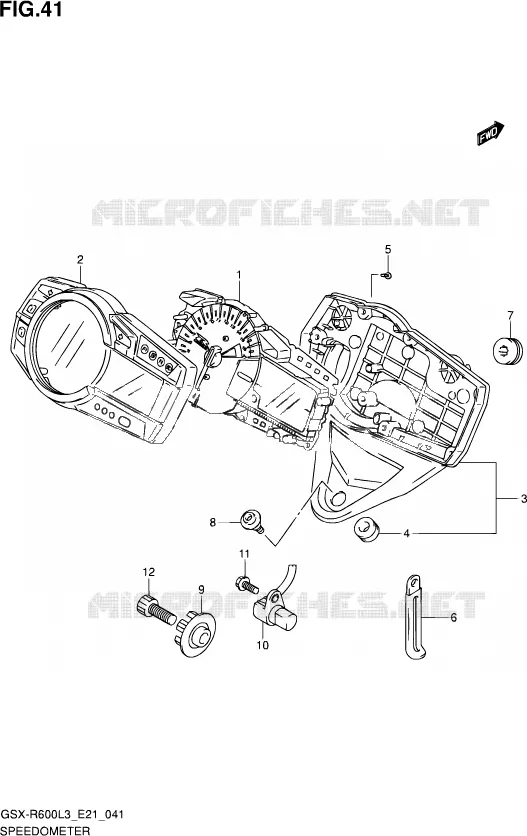 SNELHEIDSMETER (GSX-R600L3 E21) Suzuki MOTO 600 GSX-R 2013  GSX-R600UE L3 (E21)