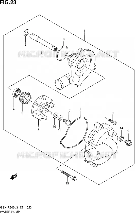 WATERPOMP Suzuki MOTO 600 GSX-R 2013  GSX-R600UE L3 (E21)
