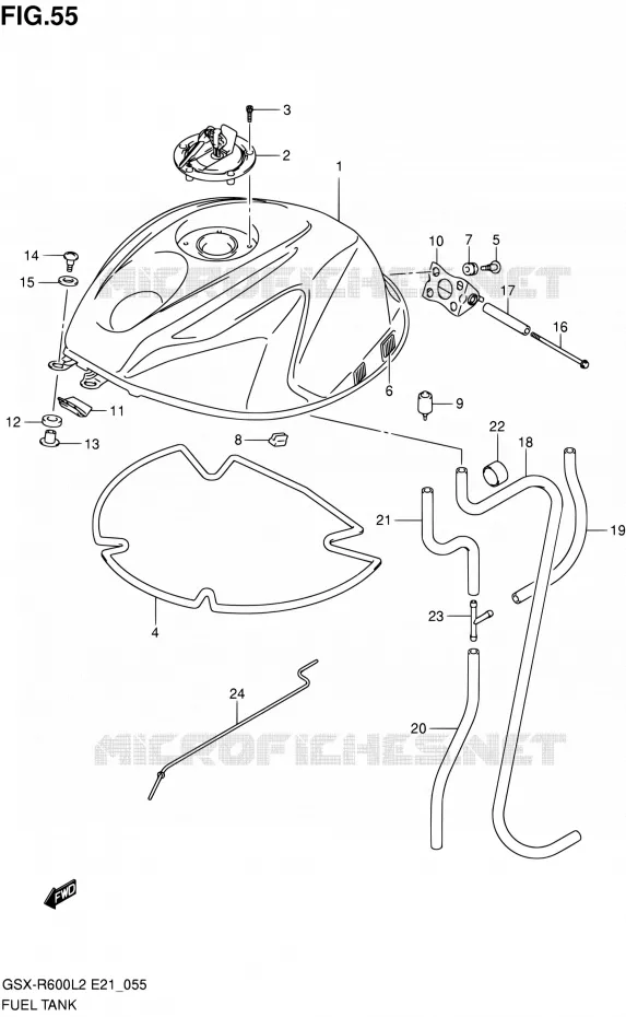 BENZINETANK (GSX-R600UEl2 E21) Suzuki MOTO 600 GSX-R 2012  GSX-R600UFL2(E21)