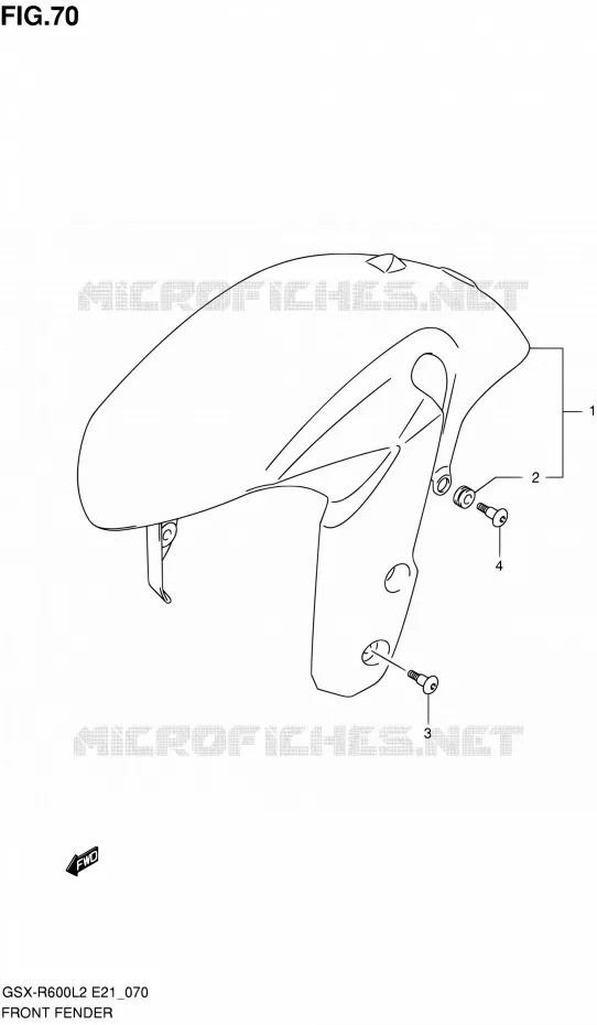 FRONT FENDER (GSX-R600L2 E24) Suzuki MOTO 600 GSX-R 2012  GSX-R600UFL2(E21)