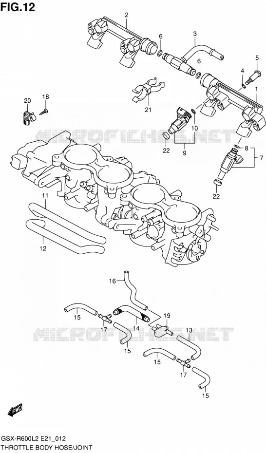 GASKLEPHUIS Suzuki MOTO 600 GSX-R 2012  GSX-R600UFL2(E21)