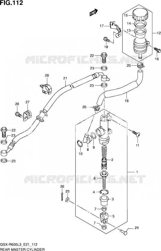 ACHTER HOOFDREMCILINDER Suzuki MOTO 600 GSX-R 2013  GSX-R600UF L3 (E21)