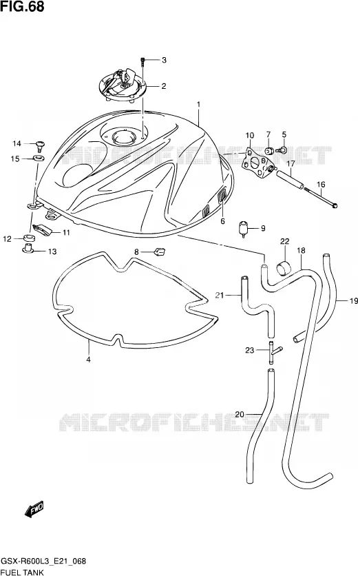 BENZINETANK (GSX-R600L3 E21) Suzuki MOTO 600 GSX-R 2013  GSX-R600UF L3 (E21)