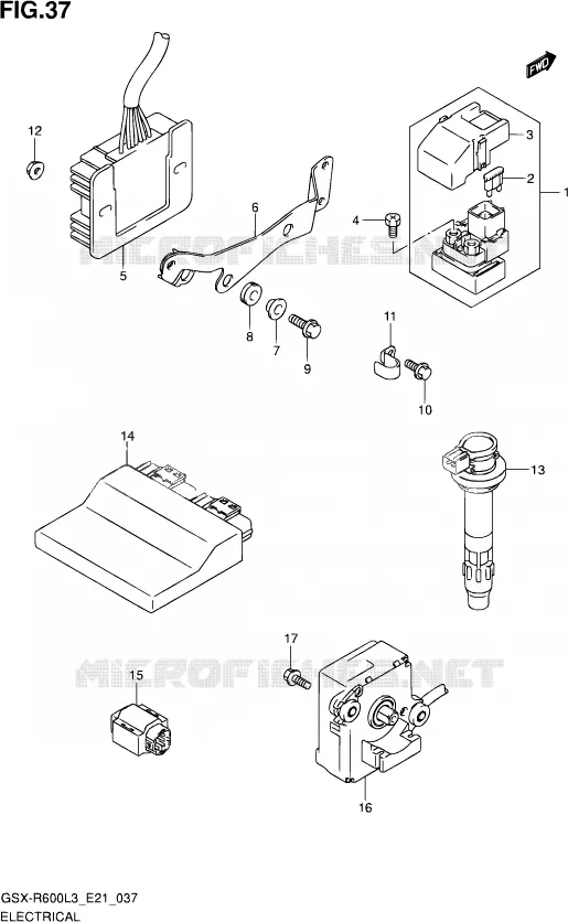 ELEKTRISCH (GSX-R600L3 E21) Suzuki MOTO 600 GSX-R 2013  GSX-R600UF L3 (E21)