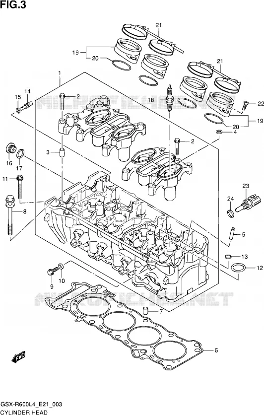 CILINDERKOP Suzuki MOTO 600 GSX-R 2014  GSX-R600UF L4 (E21)
