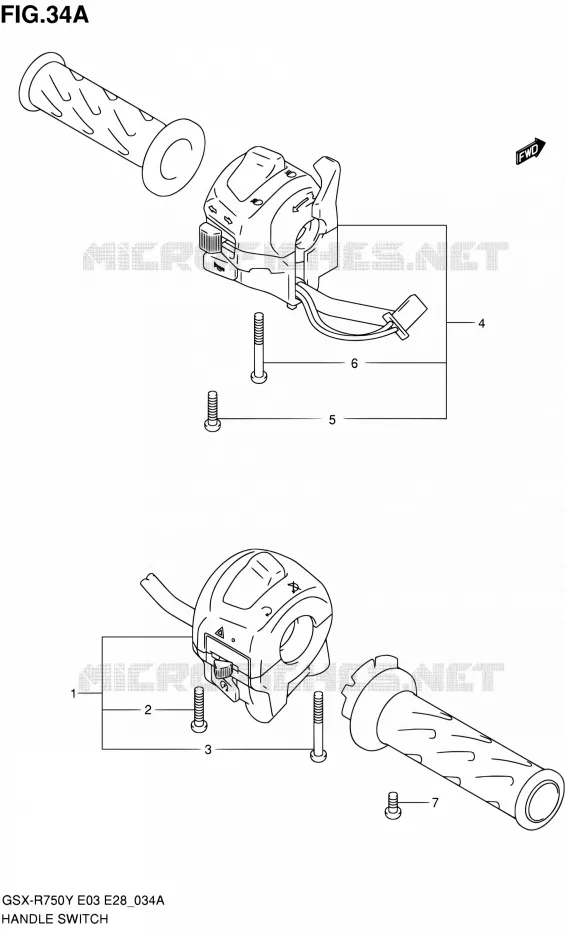 SCHAKELAARS (MODELE K3) Suzuki MOTO 750 GSX-R 2003  GSX-R750K3(E03,E28,E33)