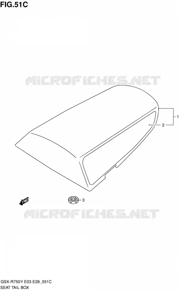 SEAT COWL (MODELE K3) Suzuki MOTO 750 GSX-R 2003  GSX-R750K3(E03,E28,E33)