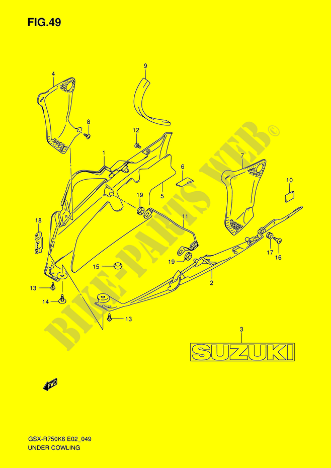 ONDERAANKLEDING voor Suzuki GSX-R 750 2007