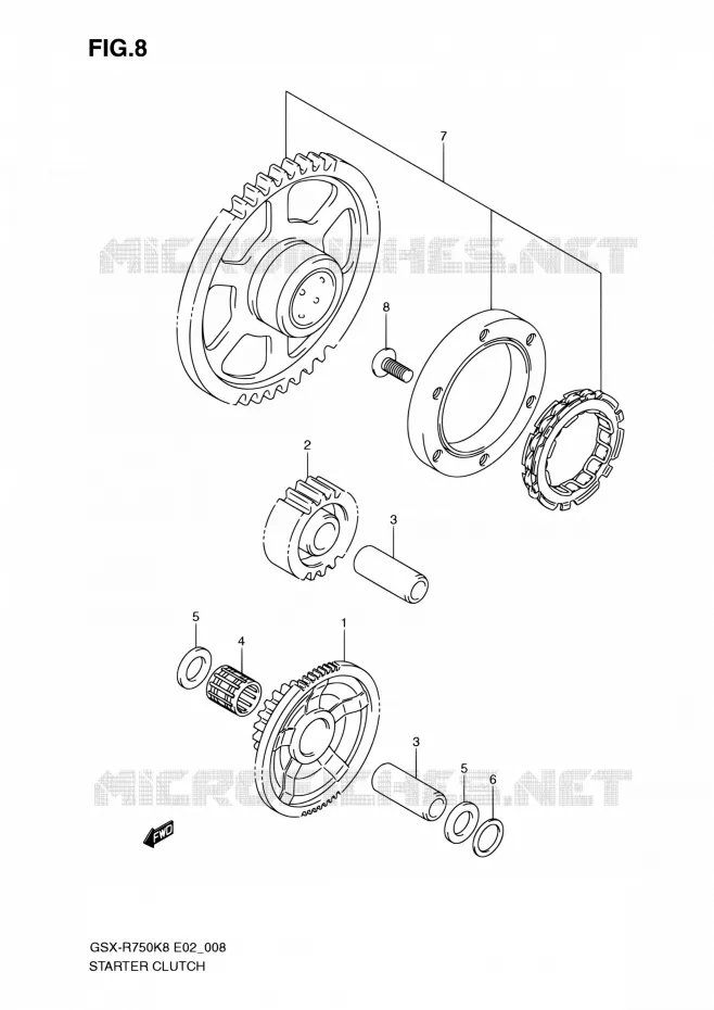 STARTMOTOR CLUTCH Suzuki MOTO 750 GSX-R 2009  GSX-R750K9(E24)