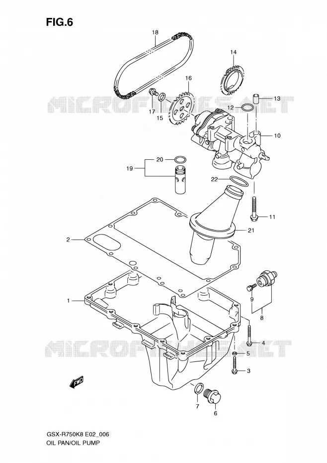 SUMP - OLIEPOMP  Suzuki MOTO 750 GSX-R 2009  GSX-R750K9(E24)