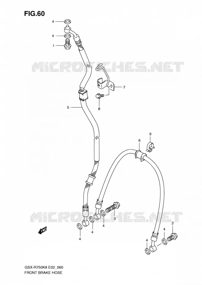 FRONT REMSLANG Suzuki MOTO 750 GSX-R 2010  GSX-R750L0(E24)