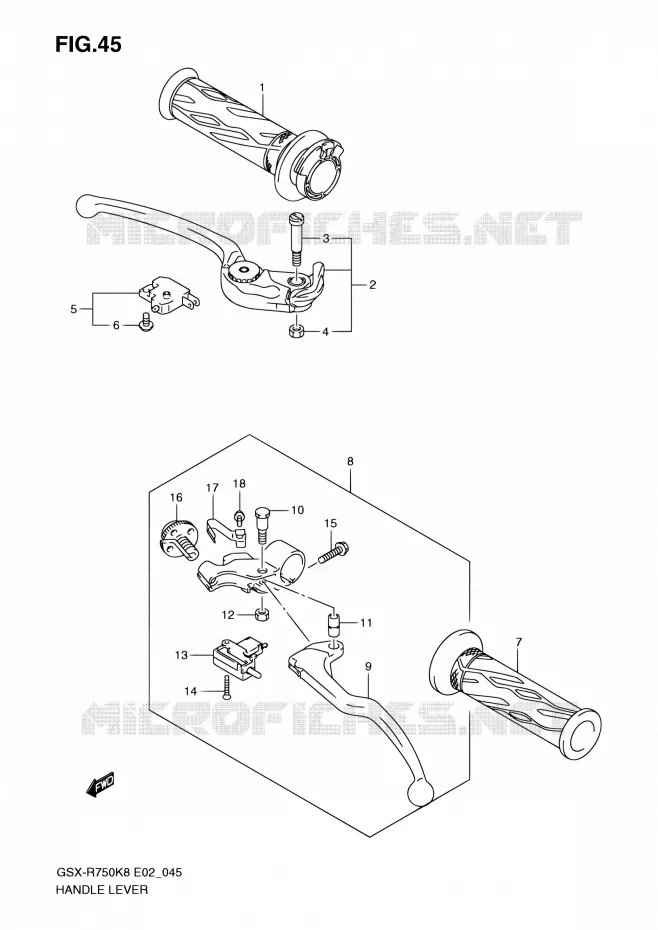 HANDGRIPS - LEVERS Suzuki MOTO 750 GSX-R 2010  GSX-R750L0(E24)