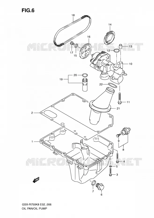 SUMP - OLIEPOMP  Suzuki MOTO 750 GSX-R 2010  GSX-R750L0(E24)