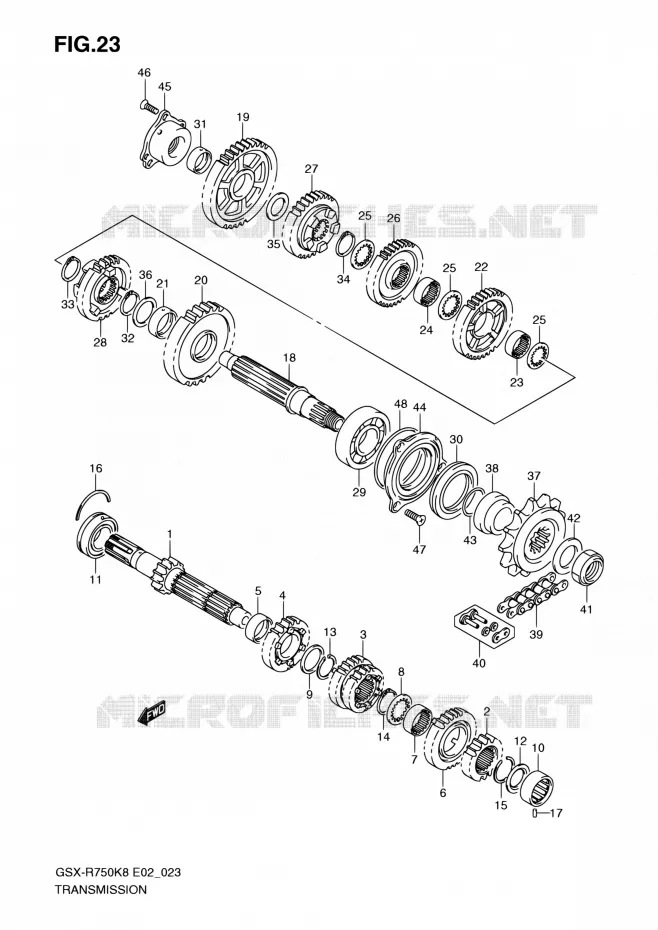TRANSMISSION Suzuki MOTO 750 GSX-R 2010  GSX-R750L0(E24)