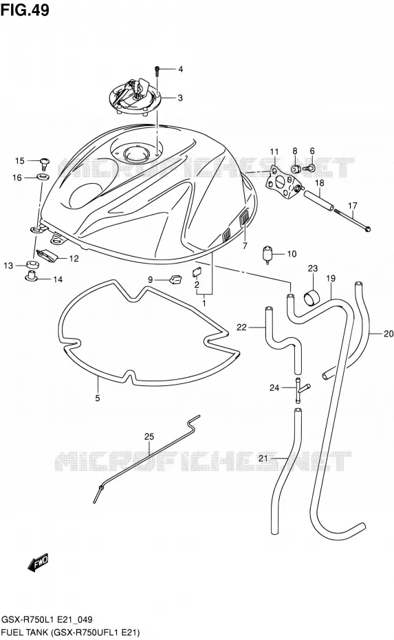 BENZINETANK (GSX-R750UFL1 E21) Suzuki MOTO 750 GSX-R 2011  GSX-R750L1(E24)