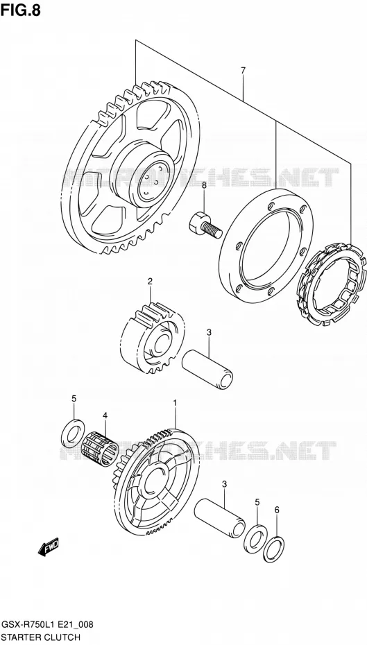 STARTMOTOR CLUTCH Suzuki MOTO 750 GSX-R 2011  GSX-R750L1(E24)