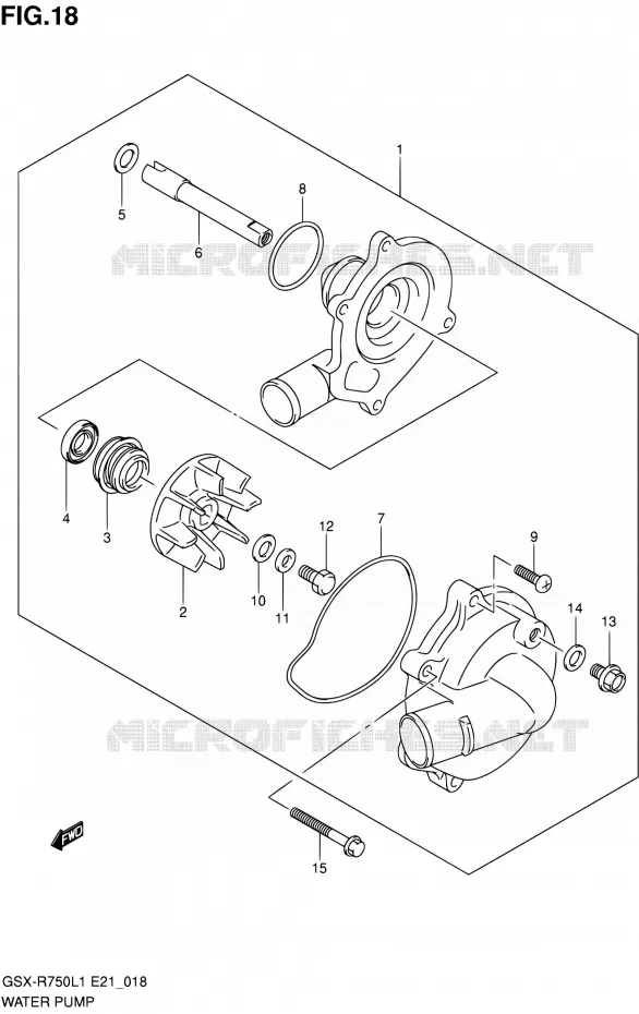WATERPOMP Suzuki MOTO 750 GSX-R 2011  GSX-R750L1(E24)