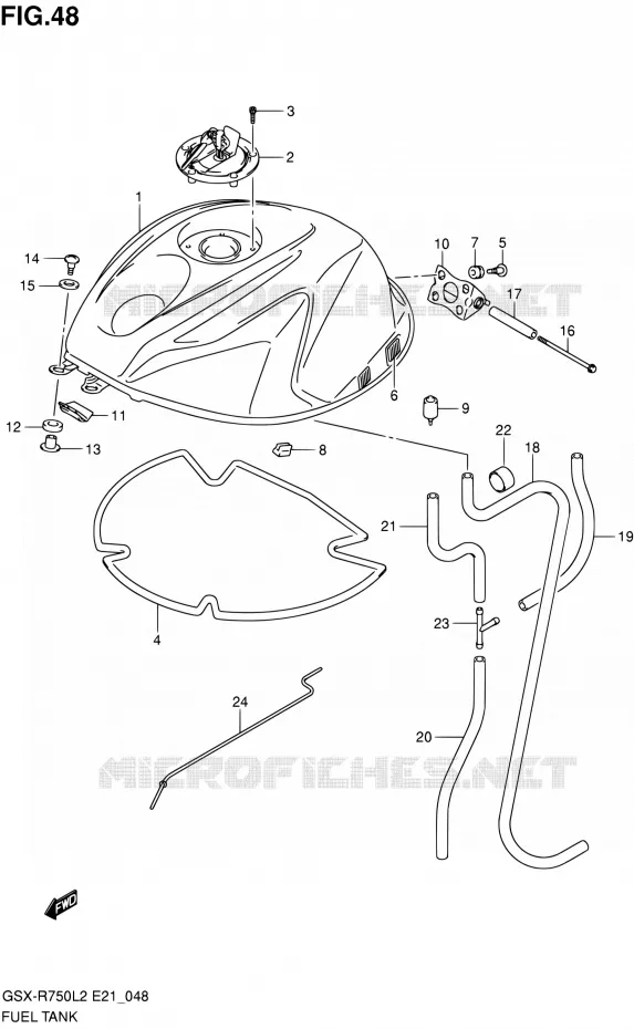 BENZINETANK (GSX-R750L2 E24) Suzuki MOTO 750 GSX-R 2012  GSX-R750L2(E24)