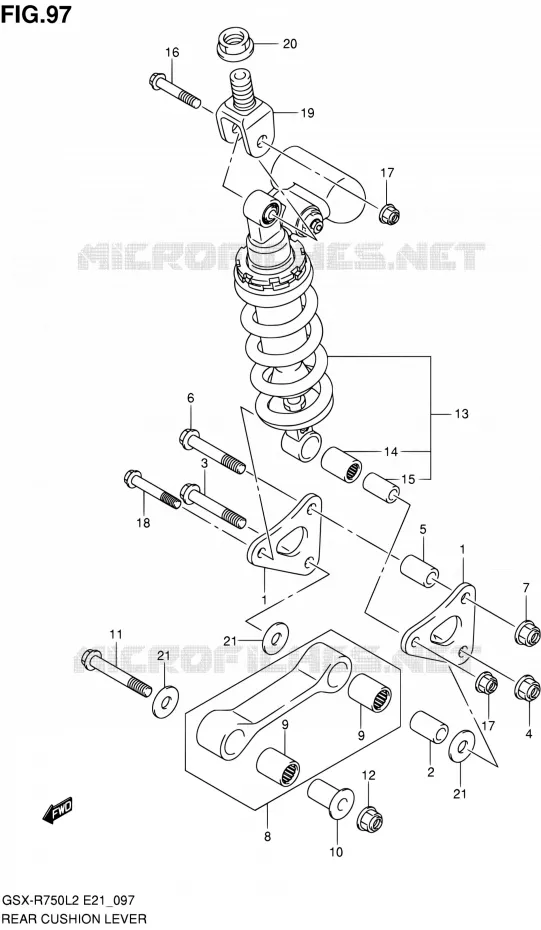 SCHOKBREKER AANEENSCHAKELING (GSX-R750UFL2 E21) Suzuki MOTO 750 GSX-R 2012  GSX-R750L2(E24)