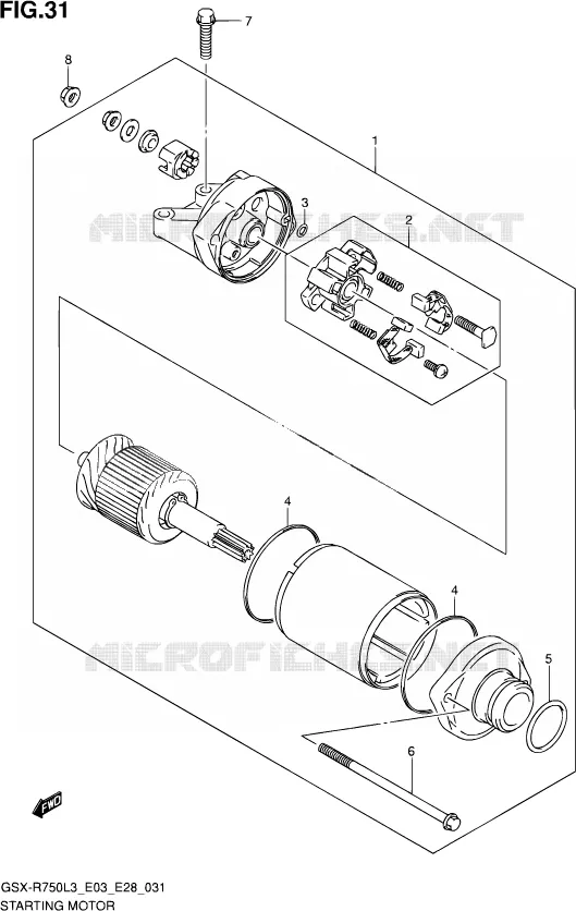 STARTMOTOR Suzuki MOTO 750 GSX-R 2013  GSX-R750 L3 (E03,E28,E33)