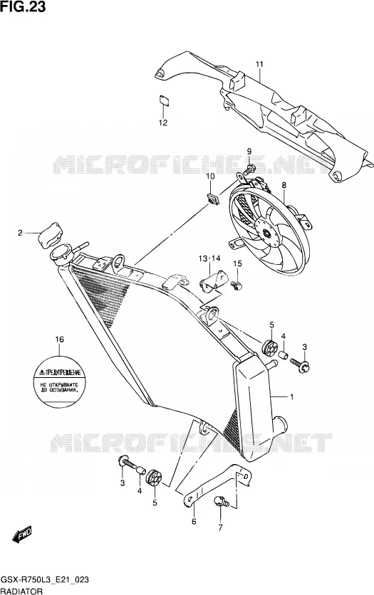 RADIATOR (GSX-R750L3 E21) Suzuki MOTO 750 GSX-R 2013  GSX-R750 L3 (E21)
